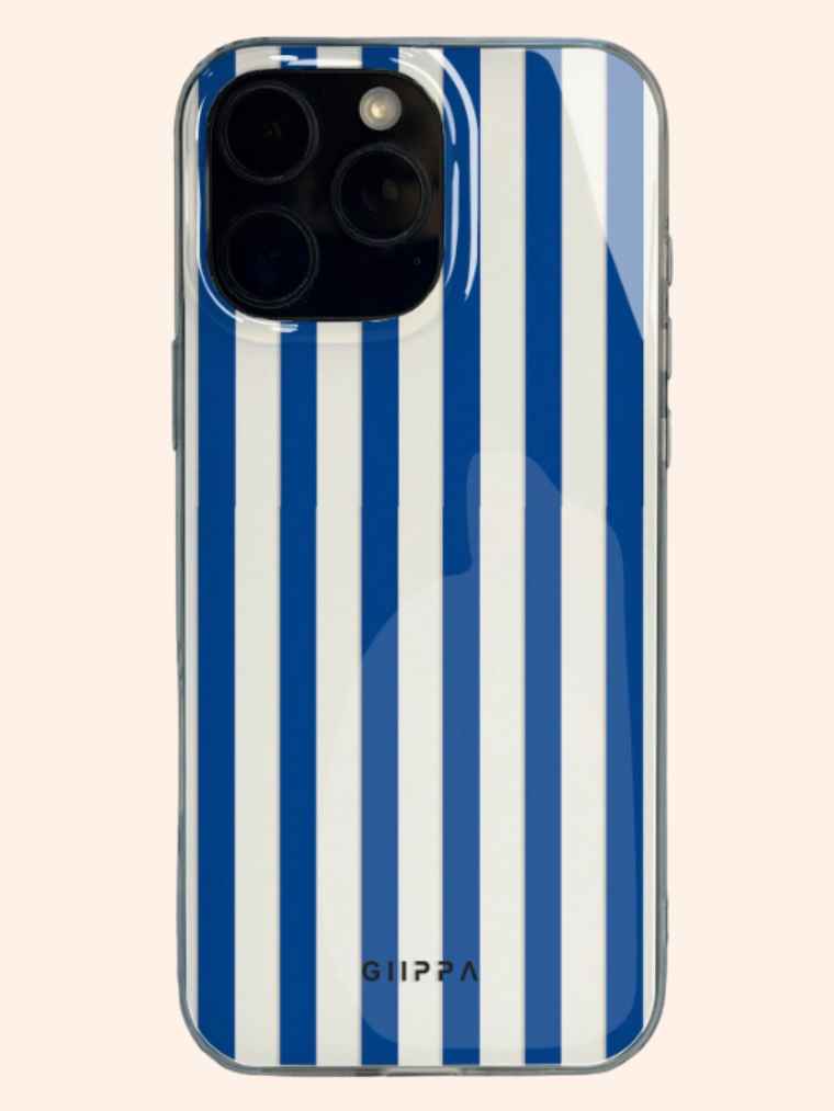 Funda White Dark Blue Stripes