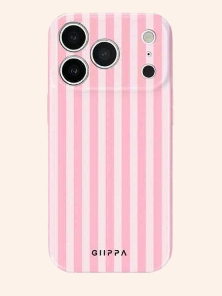 Funda White pink Stripes